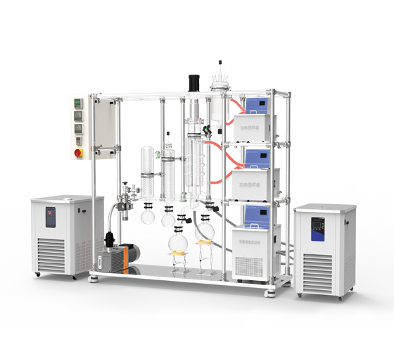 Wiped film glass molecular distillation system-model D